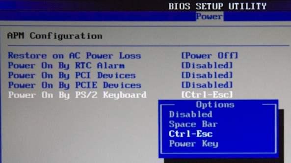 Power on by PS/2 Keyboard
