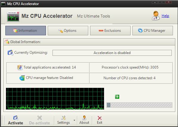Mz CPU Accelerator - как ускорить компьютер и процессор - скриншот 1
