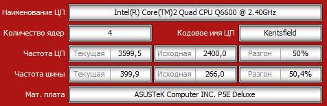 Intel или AMD - скриншот из OCCT