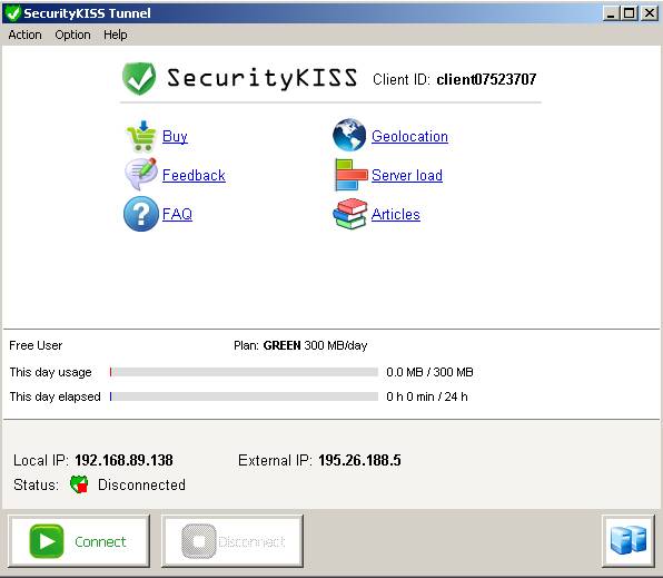 Интерфейс SecurityKISS