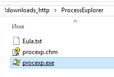 Process Explorer - файл для запуска