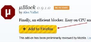 установка ublock в firefox