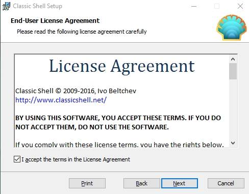 настройки меню "Пуск" в Windows 7/8 или 10 - программа Classic Shell - скриншот 8 - лицензия