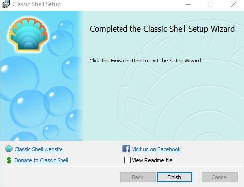 настройки меню "Пуск" в Windows 7/8 или 10 - программа Classic Shell - скриншот 9 - конец установки