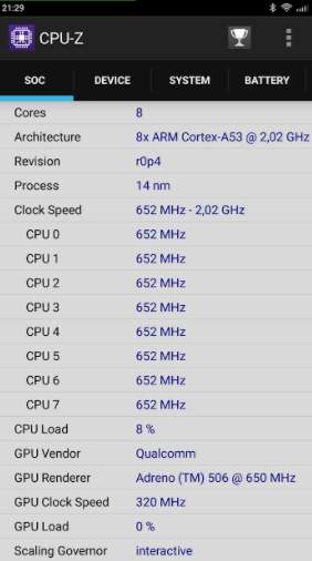 CPU-Z Redmi 4 Prime - скриншот 1