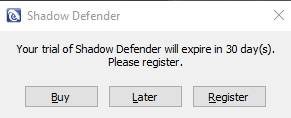 обзор Shadow Defender - защита компьютера - запуск - скриншот 1