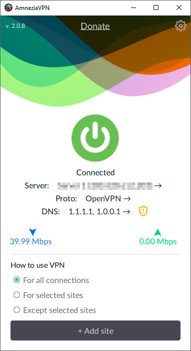 Успешное подключение к своему VPN