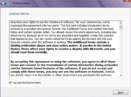 Как установить Windows 8 - скриншот 4 - лицензия