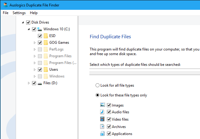 Лучший и простой в использовании инструмент: Auslogics Duplicate File Finder - поиск копий и дубликатов файлов и папок